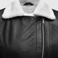 Rita Ora Black Leather Biker Jacket for Women – Custom Fit - detail view
