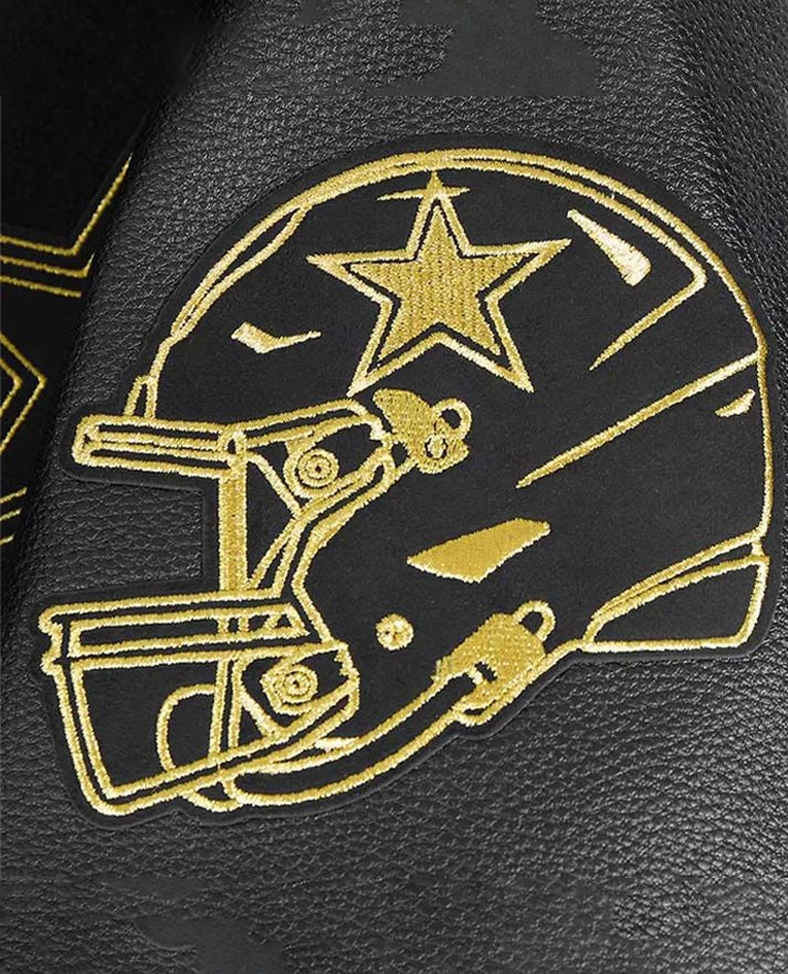 Dallas Cowboys Black & Gold Varsity Jacket - side view