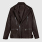 Shotgun Brown Moto Leather Jacket for Men – Custom Fit - model wearing the jacket