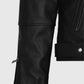 Vox Lux Natalie Portman Black Biker Leather Jacket for Women - detail view