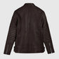 Shotgun Brown Moto Leather Jacket for Men – Custom Fit - detail view