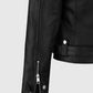 Women's Chic Rider Black Leather Jacket – Custom Fit - pocket detail