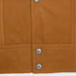 Emily in Paris S03 Lucas Bravo Brown Leather Jacket for Men - collar and zip close-up