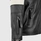 Keanu Reeves John Wick Black Biker Leather Jacket for Men - detail view