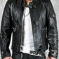 Bad Michael Jackson Black Leather Jacket for Men – Premium Outerwear - model wearing the jacket