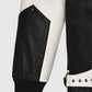 Matthew Broderick Ferris Bueller's Day Off White & Black Leather - collar and zip close-up