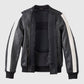 Women's Harley Davidson Piper Black Bomber Leather Jacket - collar and zip close-up