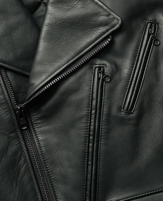 Men's Classic Black Leather Vest – Custom Fit | Genuine Leather - side angle view