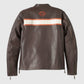 Men's Victory Lane II Brown Leather Jacket – Custom Fit - side angle view