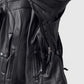 Women's Harley Davidson Heather Avenue Leather Riding Black Jacket - collar and zip close-up