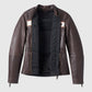 Women's Harley Davidson Victory Lane Brown Leather Jacket - side angle view