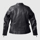 Women's Enduro Leather Riding Black Jacket – Custom Fit - side angle view