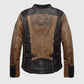 Women's H-D Triple Vent System Gallun Leather Riding Brown Jacket - side angle view