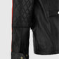 Fast & Furious 8 Vin Diesel Red Stripes Leather Jacket for Men - detail view