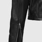 Lucy Hale Black Biker Leather Jacket for Women – Custom Fit - detail view