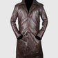 Jacob Frye Assassin's Creed Brown Trench Coat for Men - collar and zip close-up