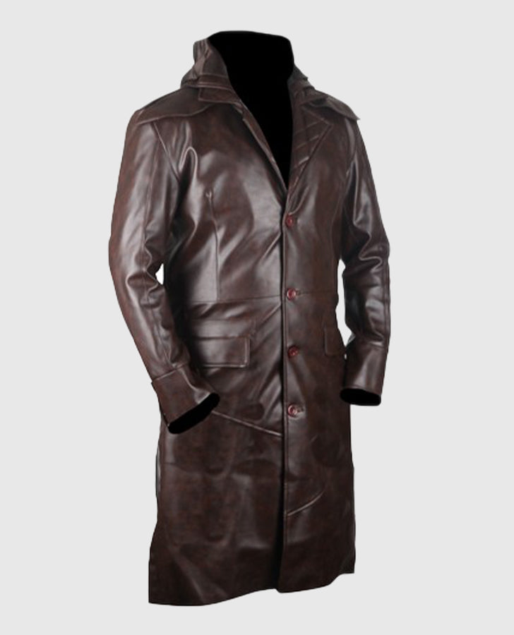 Jacob Frye Assassin's Creed Brown Trench Coat for Men - inner lining view