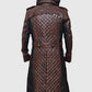 Assassins Syndicate Jacob Frye Long Leather Trench Brown Coat for Men - side angle view