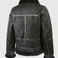 Men's Aviator B16 Sheepskin Black Shearling Leather Jacket - back view