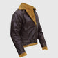 Men's B3 Flying Aviator Pilot Shearling Brown Leather Jacket - back view