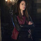 Beauty and the Beast Kristin Kreuk Red Biker Leather Jacket for Women - front view