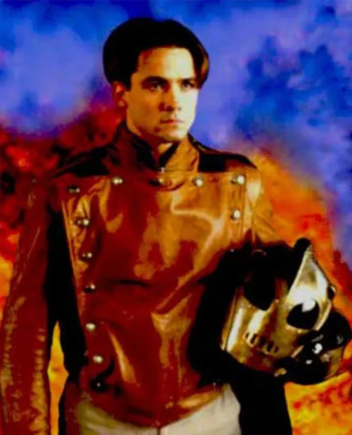 Billy Campbell Cliff Secord the Rocketeer Brown Leather Jacket for Men - front view