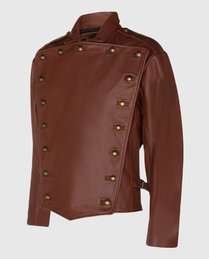 Billy Campbell Cliff Secord the Rocketeer Brown Leather Jacket for Men - back view