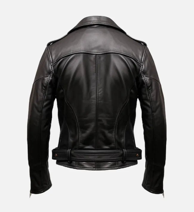 Men's Black Biker Leather Jacket