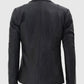 Women's Black Leather Blazer – Premium Outerwear – Custom Fit - back view