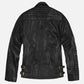Men's Black Motorcycle Leather Jacket – Custom Fit - back view