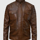 Boss Level Frank Grillo (Roy Pulver) Brown Leather Jacket for Men - back view