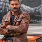 Boss Level Frank Grillo (Roy Pulver) Brown Leather Jacket for Men - front view