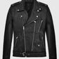Bruno Mars Black Leather Biker Jacket for Men – Premium Outerwear - back view