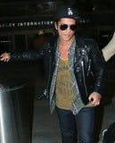 Bruno Mars Black Leather Biker Jacket for Men – Premium Outerwear - front view