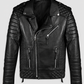Charles Burnt Black Biker Leather Jacket for Men – Premium Outerwear - front view