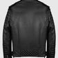 Charles Burnt Black Biker Leather Jacket for Men – Premium Outerwear - back view