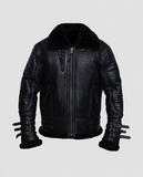 Men's Affliction Black Shearling Leather Jacket – Custom Fit