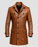 Men's Tan Brown Leather Coat | Genuine Leather – Premium Outerwear