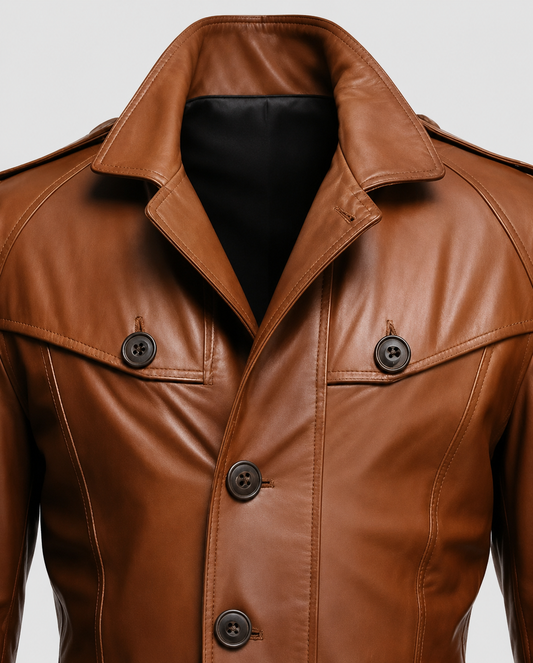 Men's Tan Brown Leather Coat | Genuine Leather – Premium Outerwear