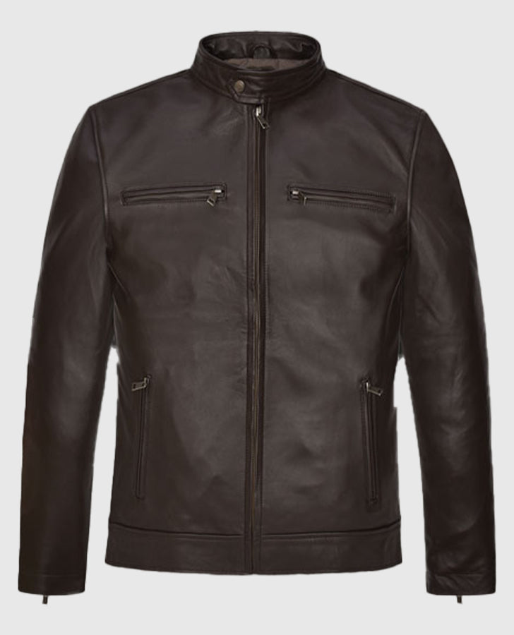 Chicago PD Hank Voight Brown Leather Jacket for Men - back view