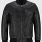 Classic Blouson Leather Jacket in Black for Men – Premium Outerwear - front view