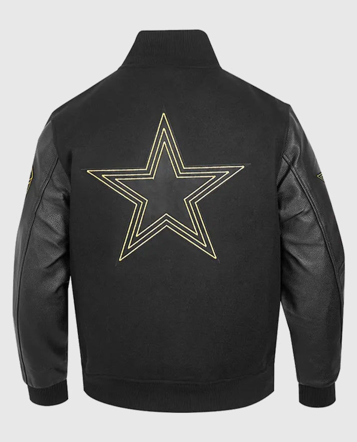 Dallas Cowboys Black & Gold Varsity Jacket - back view