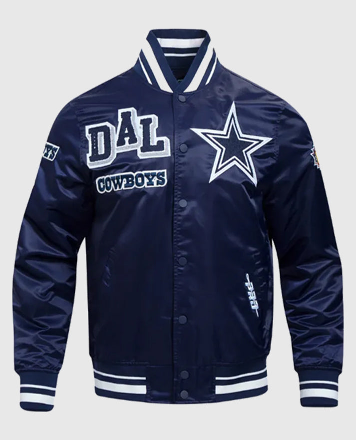 Dallas Cowboys Mashup Classic Rib Satin Jacket - front view
