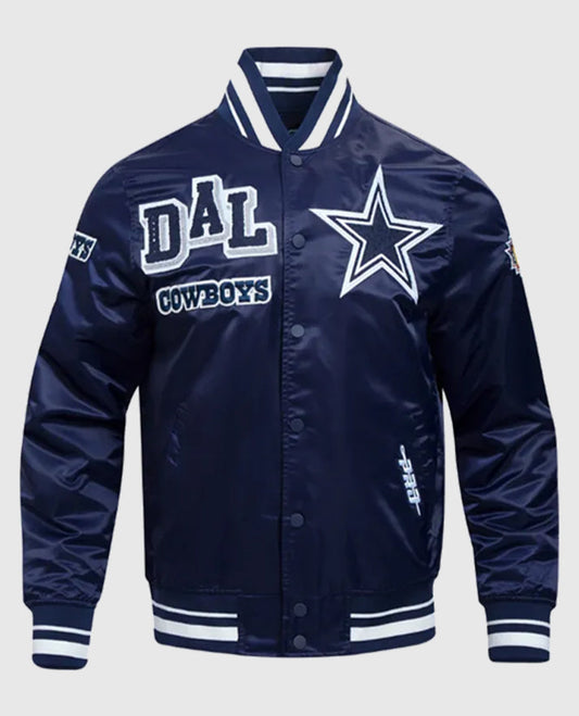 Dallas Cowboys Mashup Classic Rib Satin Jacket - front view