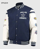 Dallas Cowboys Super Bowl 5x Champions Varsity Jacket - front view