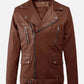 Dauntless Tan Biker Leather Jacket for Men | Genuine Leather - front view