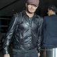 David Beckham Black Leather Jacket for Men – Premium Outerwear - front view