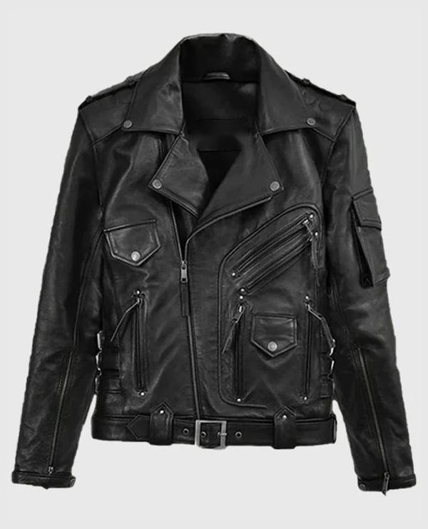 Deadwood Black Moto Leather Jacket for Men – Premium Outerwear