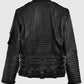Deadwood Black Moto Leather Jacket for Men – Premium Outerwear - back view
