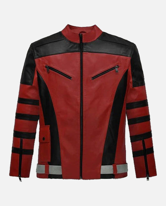 Red One Dwayne Johnson Leather Jacket for Men – Custom Fit - front view